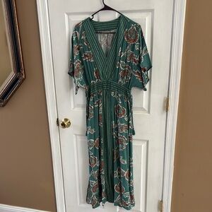 Floral Green Maxi Dress.  Great family pic dress